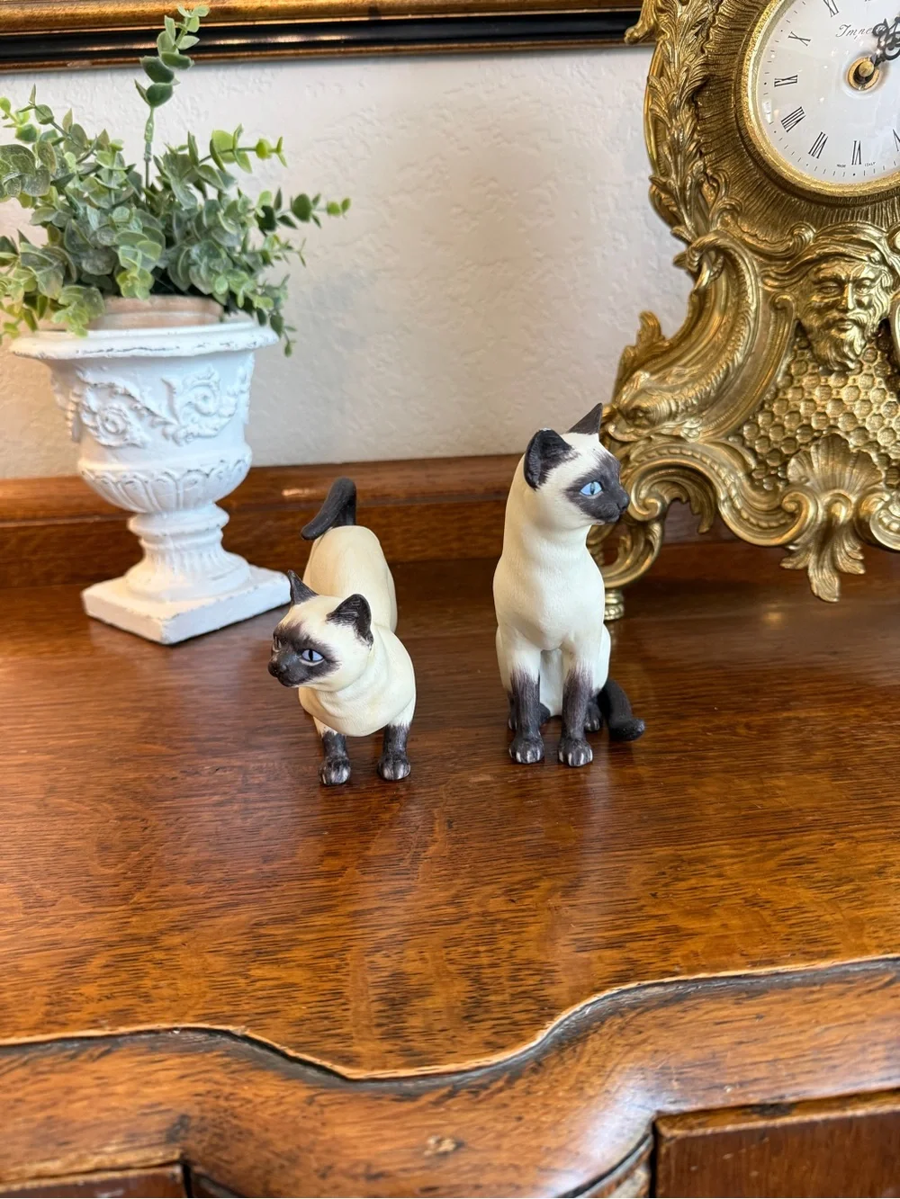 Vintage Andrea by Sadek Siamese Cat Figurine Pair – Cream & Brown Porcelain